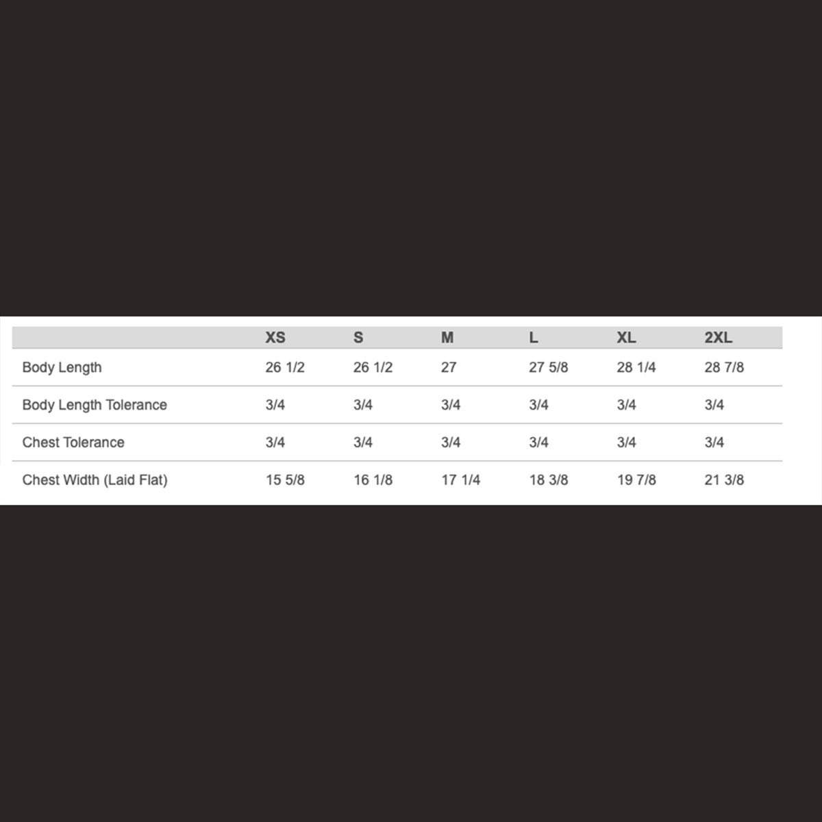 NFL Jersey Size Chart