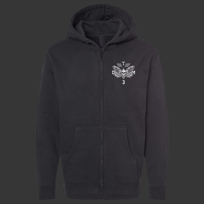 TIGER SKULL HEAVY WEIGHT ZIP HOODIE