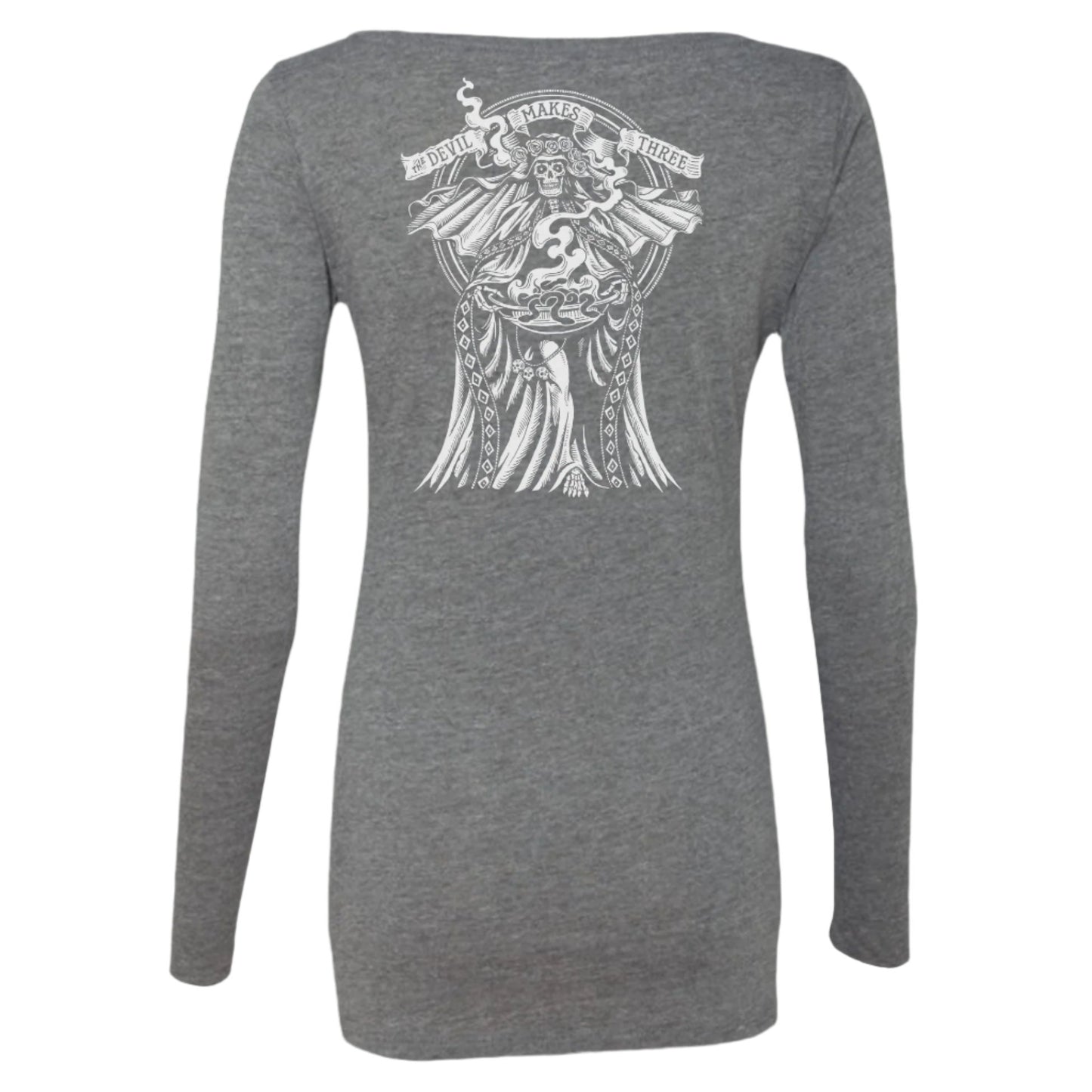 Ladies skeleton witch long sleeve tee